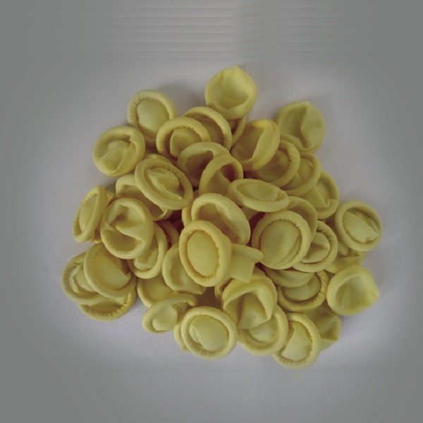 Doigtiers en latex beige en poudre de caoutchouc naturel Dsiposable médical (MT58064501)